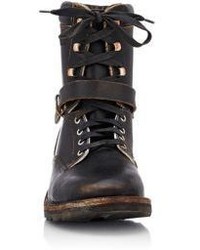 Maison Margiela Distressed Lace Up Boots Black