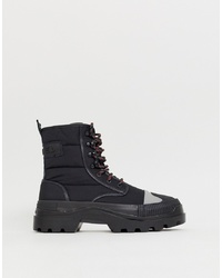 Diesel Hiking Style Boots In Black