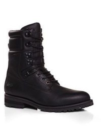 Hugo Boss Bootil Leather High Top Work Boot 10 Black