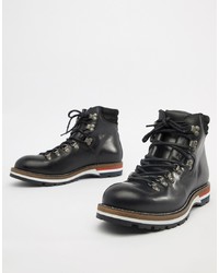 Office Intrepid Hiker Boots In Black Leather