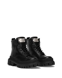 Dolce & Gabbana Lace Up Leather Ankle Boots