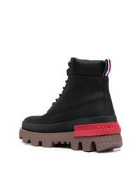 Moncler Lace Up Leather Ankle Boots