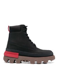 Moncler Lace Up Leather Ankle Boots
