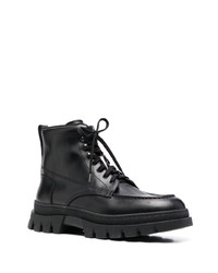 Roberto Cavalli Lace Up Leather Lug Boots