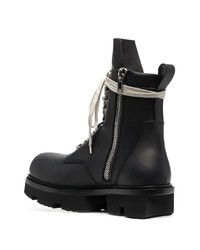 Rick Owens Laced Leather Ankle Boots