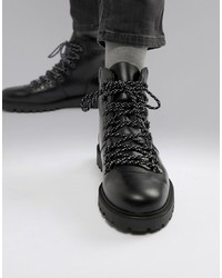 Selected Homme Leather Hiker Boots