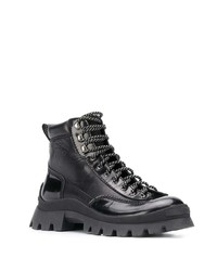 DSQUARED2 Logo Debossed Lace Up Hiking Boots