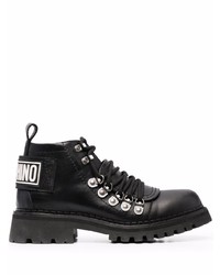 Moschino Logo Patch Ankle Boots