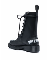 Vetements Logo Print Lace Up Boots