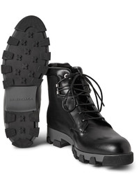 Balenciaga Lug Sole Leather Lace Up Boots