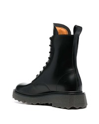 Off-White Sponge Sole Leather Combat Boots