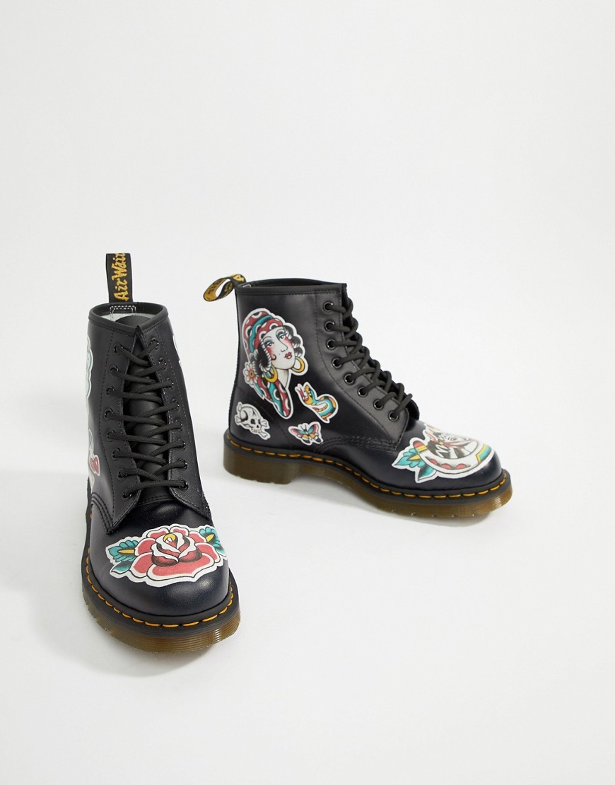nut Angry residue Dr. Martens X Chris Lambert 1460 Boots In Tattoo Print, $126 | Asos |  Lookastic