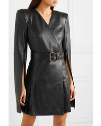 Gareth Pugh Leather Wrap Effect Mini Dress