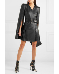 Gareth Pugh Leather Wrap Effect Mini Dress