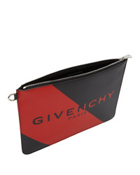 Givenchy Black And Red Zipped Pouch