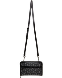 Versace Black La Greca Messenger Bag