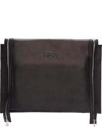 Hood by Air Black Leather Double Zip Pouch