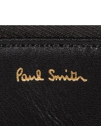 Paul Smith Black Leather Metallic Interior Zip Corner Pouch