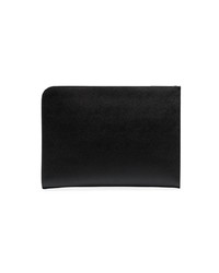 Prada Black Logo Embossed Leather Zipped Pouch