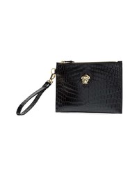 Versace Black Medusa Leather Clutch Bag