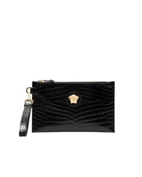 Versace Black Medusa Leather Clutch Bag