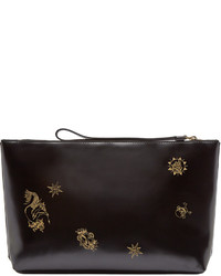 Alexander McQueen Black Patent Leather Tattoo Pouch