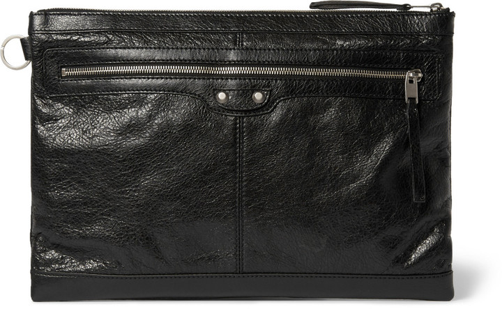 Balenciaga Creased Leather Pouch, $545 
