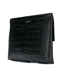 Orciani Croc Embossed Leather Clutch