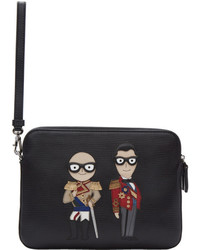 Dolce & Gabbana Dolce And Gabbana Black Knight Designers Two Zip Pouch