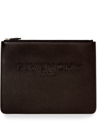 Givenchy Embossed Logo Leather Pouch Black