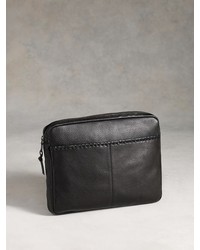 John Varvatos Leather Whipstitched Pouch