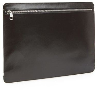 large leather zipper pouch