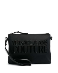 VERSACE JEANS COUTURE Logo Patch Zip Up Clutch Bag