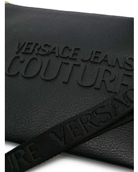 VERSACE JEANS COUTURE Logo Plaque Faux Leather Clutch Bag