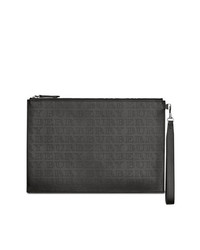 Burberry Perforated Logo Leather Zip Pouch