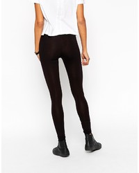 Asos Collection 2 Pack High Waisted Leggings In Black Save 10%