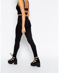 Asos Collection Leggings With Lace Up Hem