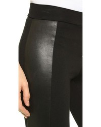 Alice + Olivia Front Zip Leggings With Leather Panels