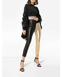 Sprwmn High Waisted Cropped Leather Leggings
