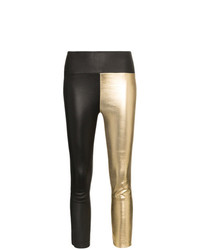 Sprwmn High Waisted Cropped Leather Leggings