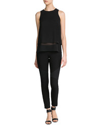 Helmut Lang Jersey Leggings With Textured Panels