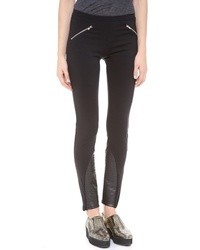 So Low Solow Jodhpur Leggings With Faux Leather Patches