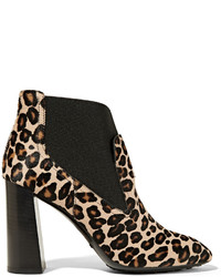 Tod's Leopard Print Calf Hair Ankle Boots Leopard Print