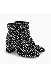 J.Crew Side Zip Ankle Boots In Leopard Calf Hair