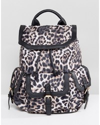 Yoki Fashion Yoki Leopard Backpack With Front Pocket Detail