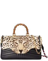 Gucci Leopard Print Top Handle Bag