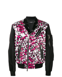 Black Leopard Biker Jacket