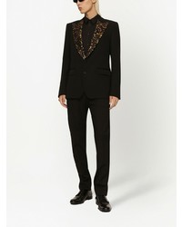 Dolce & Gabbana Leopard Print Lapels Single Breasted Blazer