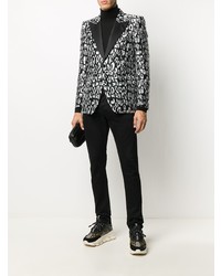 Just Cavalli Leopard Print Tuxedo Jacket