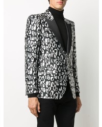 Just Cavalli Leopard Print Tuxedo Jacket